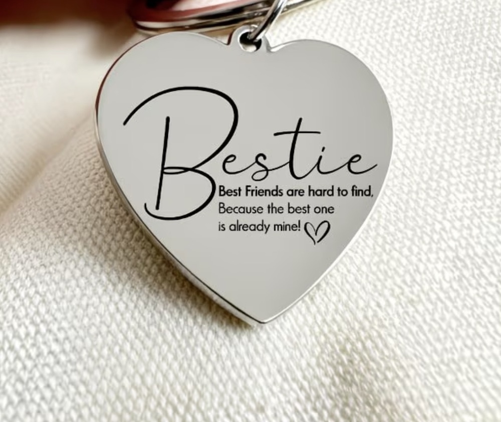 3/$25 Bestie Best Friends Are Hard To Find Stainless Steel Keychain NEW